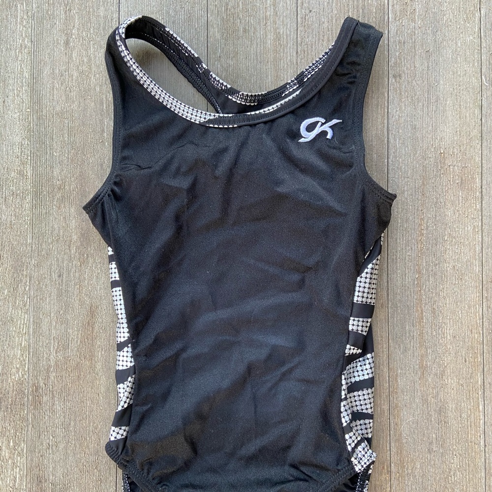 GK black and silver gymnastics leo